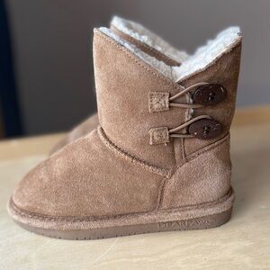 Little Girl size 13 BearPaw Kids Brown Suede Button Boots